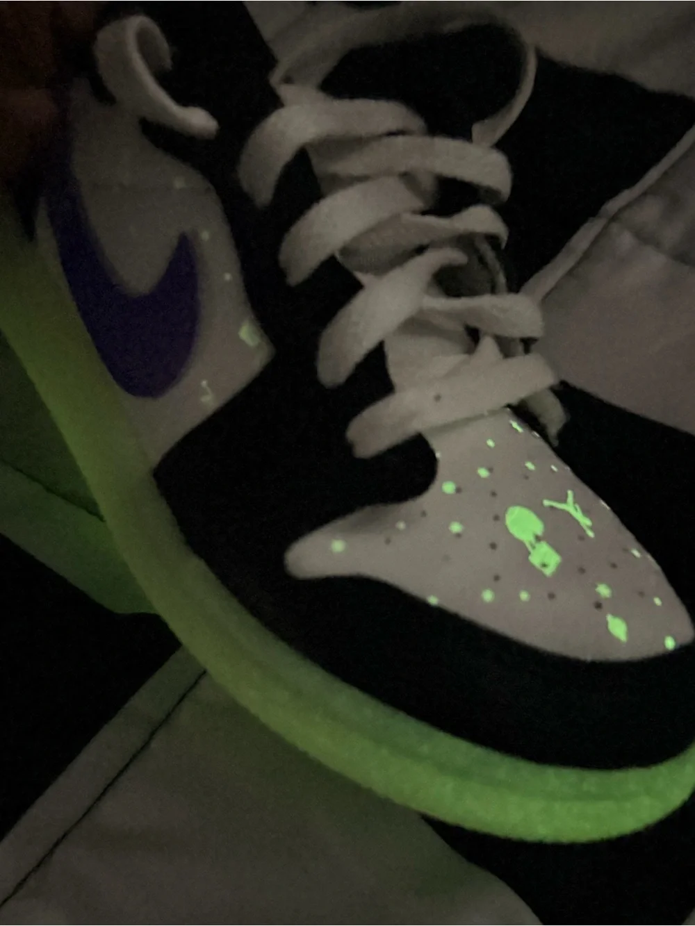 Jordan Retro Low TD Black White Purple Toddler Sneakers 10C